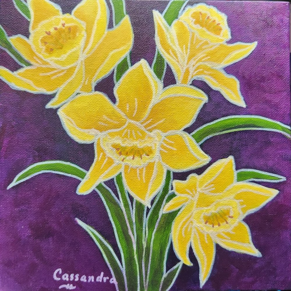 Original Acrylic Painting Collectible Artist Signed CASSANDRA ~ Gifts of Spring